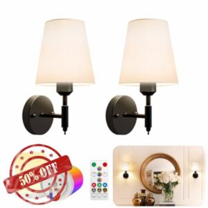 Adetu Battery Operated Wall Sconces Set of Two