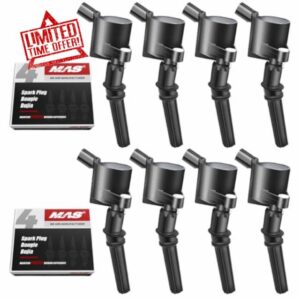 MAS Ignition Coil DG508 & Spark Plug SP479 AGSF22WM Compatible with Ford 5.4L 4.6L V8 Crown Victoria Expedition F150 F250 Mustang Lincoln Mercury Explorer DG457 DG472 DG491