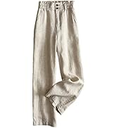 Gihuo Women' s Culottes Bubble Pants Elastic Waist Palazzo Pants Wide Leg Balloon Pants with Pockets
