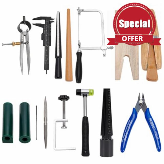 UNICRAFTALE 13Pcs Ring Wax Kit Wax Carving Set Jewelry Wax Tools Ring Making Kit Wax Casting Kit with Mandrel Laser Marked Jewelers Wax Saw Frame File Caliper for Jewelry Making and Repai