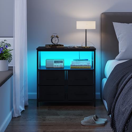 Bedside Table with Cloth Drawers
