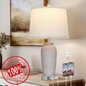 CINSARY 25" Vintage Farmhouse Jar Table Lamps