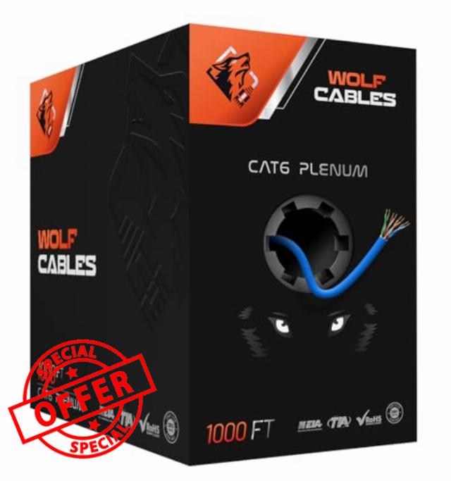 | Cat6 Cable 1000ft | Plenum CMP Rated | 23AWG
