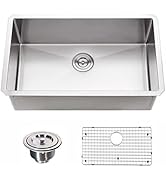 HOTIS Drop In Black Kitchen Sink, 24 X 18 Inch Stainless Steel Kitchen Sink, Large Residential Si...
