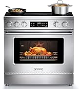 AAOBOSI 36 Inch Gas Range Oven, 6 Cu.Ft Front 6 Sealed Cooktop Burners,Smrt Control Air Fryer Con...