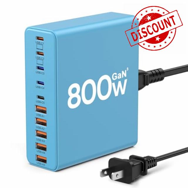 800W USB C Charger Block