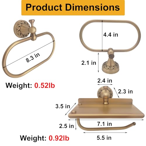 Rustproof Brass Towel Holde