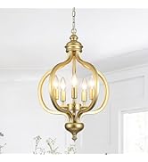 LASENCHOO 5 Lights Boho Drum Chandeliers for Dining Room Light Fixture, 19" Woven Pendant Light F...