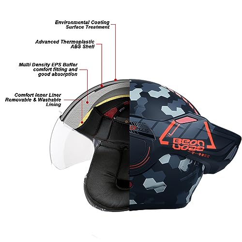 180° Reversible Chin Guard Modular Pilot Helmet with Anti-Fog Dual Visors for Adult Men Wome