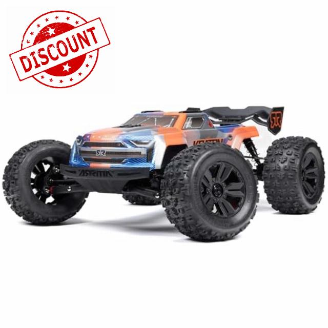 ARRMA RC Truck 1/8 KRATON 4X4 6S BLX BRUSHLESS V6 Speed Truck RTR (Lipo Battery and Charger Not Included) (Blue/Orange)