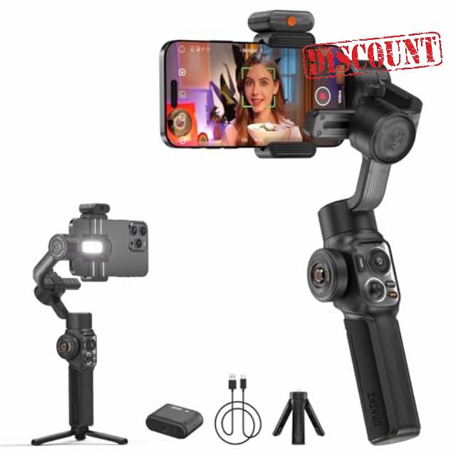 ZHIYUN Smooth 5S AI Combo 3-Axis Gimbal Stabilizer for iPhone 15 Pro Max & Android Smartphone Gimbal with AI Tracker