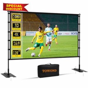 TOWOND 120 inch Projector Screen with Stand