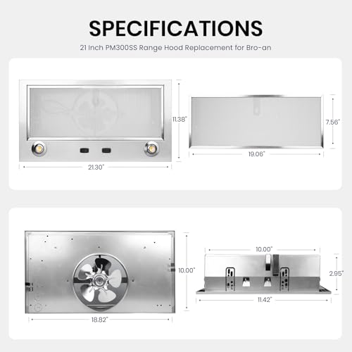 Custom Power Pack Vent Insert with 2-Speed Exhaust Fan & LED Ligh