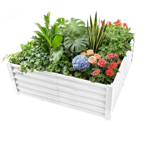 Square Metal Planter Box for Planting Vegetables Flowers Herb