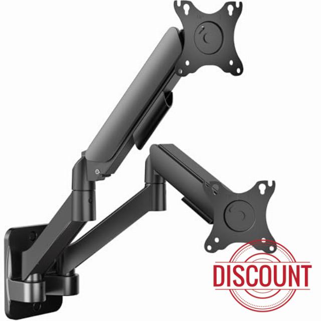 VIVO Height Adjustable Mechanical Extended Arm Dual Monitor Wall Mount Full Motion Articulating