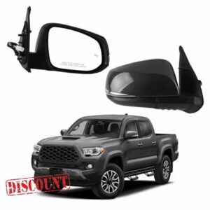 Dasbecan Right Passenger Side Mirror Compatible with 2016-2023 Toyota Tacoma Magnetic Grey Metallic w/Power Heated Glass/Blind Spot Light/Turn Signal Replace# 8791004250 (8pins)