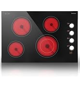 Karinear 30 Inch Electric Cooktop 30 Inch 5 Burners Electric Stove Ceramic Cooktop, Drop-in Elect...