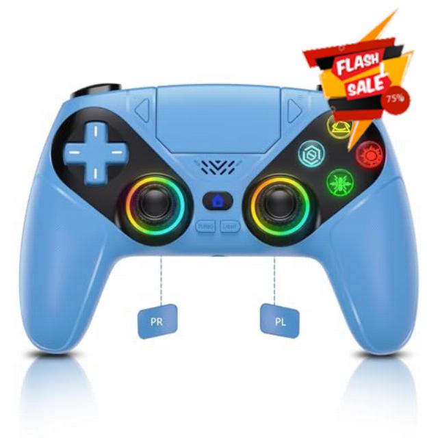 Dinosoo RGB Wireless Controller for PS5/PlayStation 5 PC