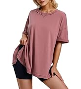 EXLURA Womens Summer Oversized T Shirts 2024 Casual Short Sleeve Loose Maternity Tops Crewneck Tu...