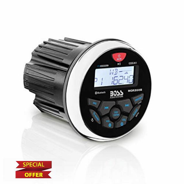 BOSS Audio Systems MGR350B Marine Boat Stereo Gauge Receiver – Bluetooth Head Unit