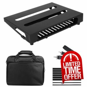 14" x 10.6" Guitar Pedal Board with Power Supply Tray