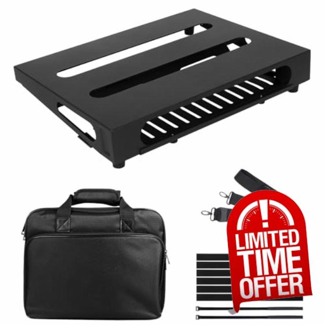 14" x 10.6" Guitar Pedal Board with Power Supply Tray