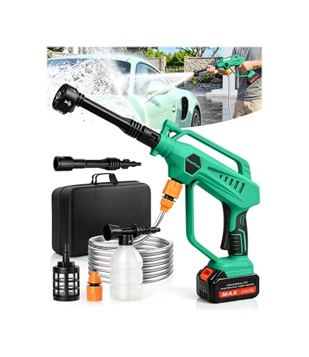 Portable Vehicle Cleaning Tool with Brushless Motor |3 Adjustable Levels & Battery Display | Lightweight Spray Tool for Car