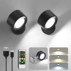 Lightbiz LED Wall Mounted Lights 2 Pcs with Remote