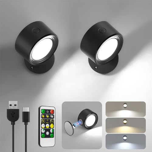 Lightbiz LED Wall Mounted Lights 2 Pcs with Remote