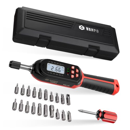 2.66-53.1 in-lbs/0.3-6 Nm | 1/4 Inch Screwdriver Torque Wrench Set with Buzzer/LED Indicator Notification for Bike Repairing