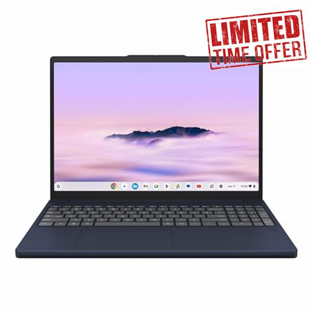 Lenovo Chromebook Plus i 15"- Professional Laptop - Google Gemini - Intel® 3 N355 CPU - 15.3" WUXGA IPS Display - 8GB RAM - 256GB Storage - Integrated Intel® Graphics - Cosmic Blue