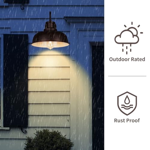 Rustic Bronze White Lantern for Barn Shed Coop Garage Patio