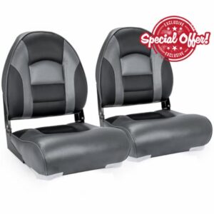 NORTHCAPTAIN Deluxe A Pair of Marine High Back Folding Boat Chair Fishing Boat Seat