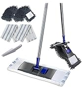 MASTERTOP Microfiber Mop for Floor Cleaning, Flat Dust Mop for Home and Kitchen, Adjustable Stain...