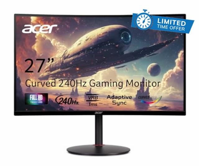 acer Nitro XZ270 Xbmiipx 27" 1500R Curved Full HD (1920 x 1080) VA Zero-Frame Gaming Monitor with Adaptive Sync