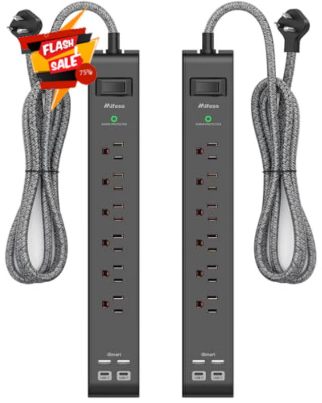 2 Pack Surge Protector Power Strip