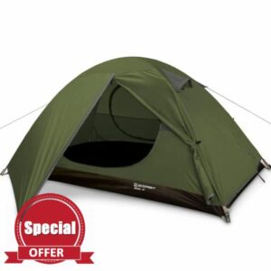 Bessport Camping Tent 1/2 Person Tent Waterproof Two Doors Backpacking Tent Easy Setup Lightweight for Outdoor