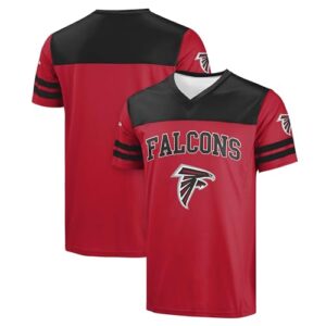 FOCO NFL Men's Officially Licensed Primary Logo Team Color Wordmark Game Day V-Neck Football Top