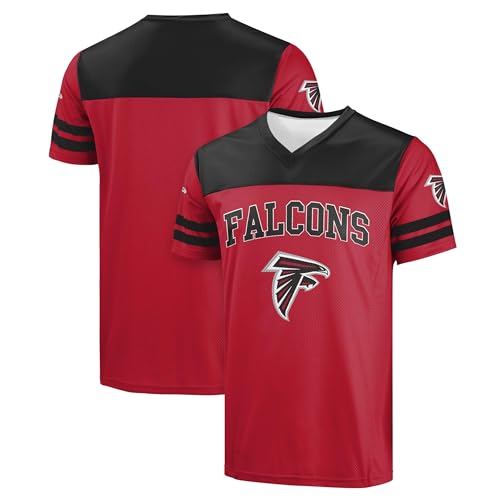FOCO NFL Men's Officially Licensed Primary Logo Team Color Wordmark Game Day V-Neck Football Top