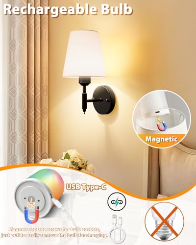 Black Rechargeable Wall Lights