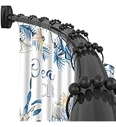 YNL Curved Shower Curtain Rod 35-82In(2.9-6.8Ft), Gold Round Rustproof Shower Rod for Bathroom Ba...
