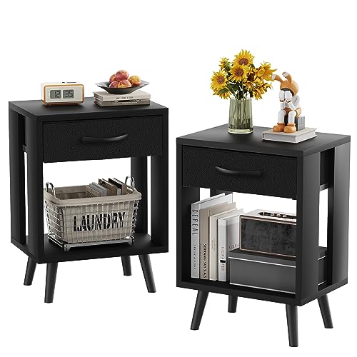 Side Table with Storage for Bedroom