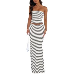 Goafuliy 2 Piece Skirt Sets for Women Summer