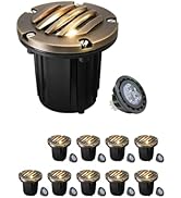 MALORY Brass Top Cover Landscape Well Lights, (φ126 mm) 12V Low Voltage Outdoor In Ground Lights,...