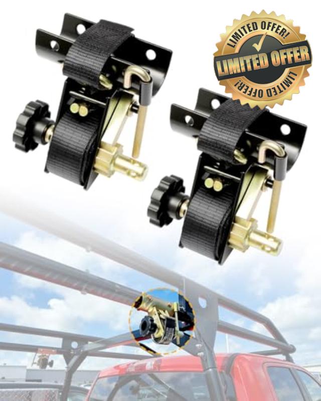 Ladder Rack Ratchet Straps with J-Hook (Pair)