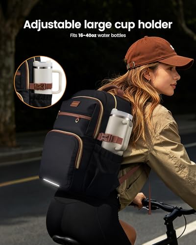 15.6 Inch Travel Backpack with Giant Tumbler Holder Pocket