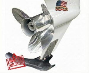 Hydro-Shield Hydrofoil Boat Stabilizer - Skeg-Mounted Shield for Motors with Marine Grade Mounting Bracket - Available in 4 Sizes - Improve Performance