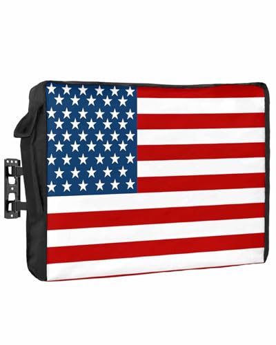 Red Striped Blue Star Outdoor TV Enclosure with Remote Control Pocket