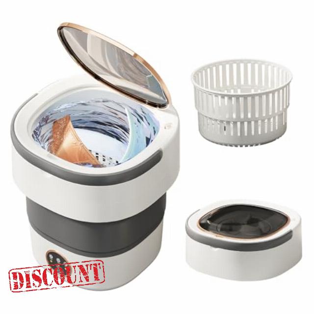 Portable Washing Machine 20L —Small Foldable Washer with Spin Basket