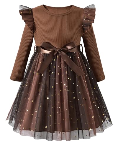 Toddler Girl Long Sleeve Tulle Dress 1-5 Years